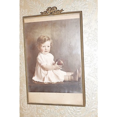 Early Pressed Brass Photo Frame