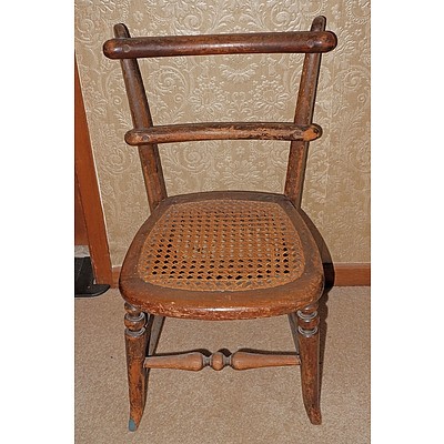 Antique Childs Cottage Chair with Cane Seat