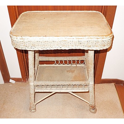 Vintage Cane Side Table