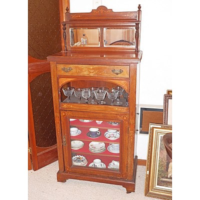 Sheraton Style Inlaid Mahogany Display Cabinet of Small Proportions Circa 1900