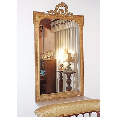 Impressive Very Large Late 19th/Early 20th Century Giltwood and Moulded Gesso Pier or Mantle Mirror