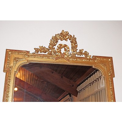 Impressive Very Large Late 19th/Early 20th Century Giltwood and Moulded Gesso Pier or Mantle Mirror