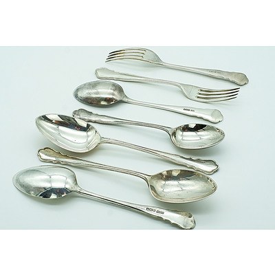 Compiled Sterling Silver Flatware, Sheffield, Hardy Brothers 1933 and 1951