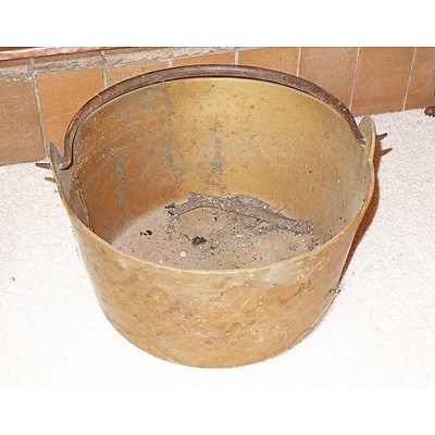 Heavy Antique Brass Cooking Pot