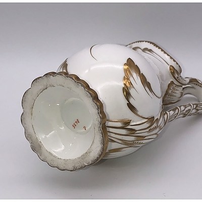 English Gilt Decorated Porcelain Ewer, Second Quarter 19th Century