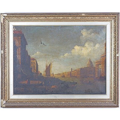 19th Century Italian School, Venetian Scene, Oil on Canvas