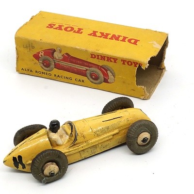 Vintage English Dinky Toys Alfa Romeo Racing Car with Original Box