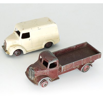 Vintage English Dinky Trojan Van and Austin Truck