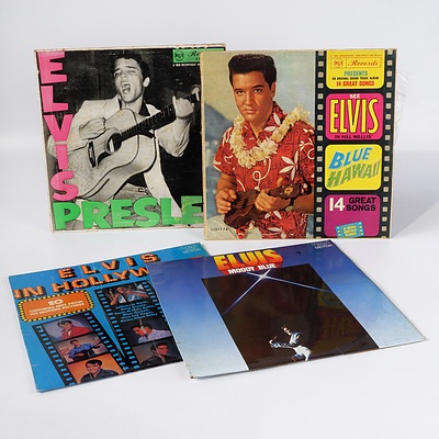 Four Elvis Presley RCA Vinyl LP Records INcluding ELvis in Hollywood, Elvis Moody Blue, Elvis in Blue Hawaii and MOre