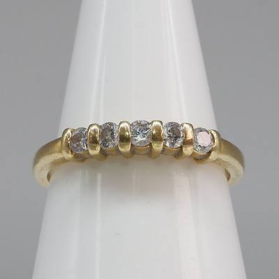 18ct Yellow Gold Eternity Ring with Five Brilliant Cut Diamonds