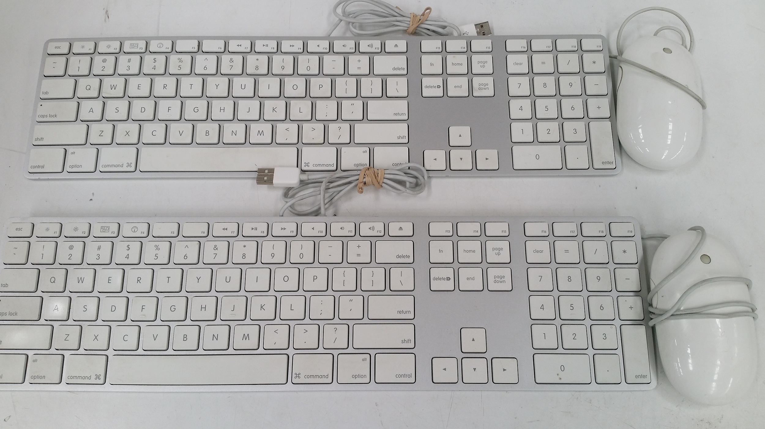 Two USB Apple Keyboards With Mice Lot 1098683 ALLBIDS