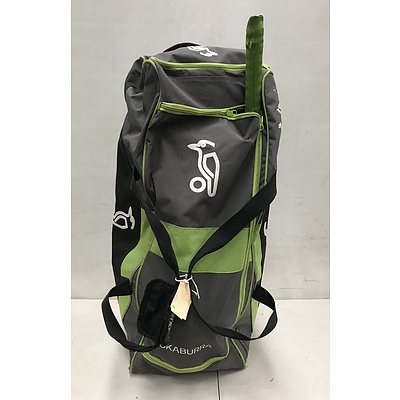 Kookaburra Wheelie Cricket Bag Containing Cricket Kit and more