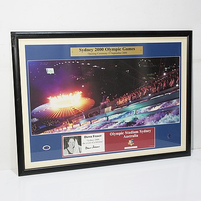 Sydney Opening Ceremony framed picture autographed by Dawn Fraser