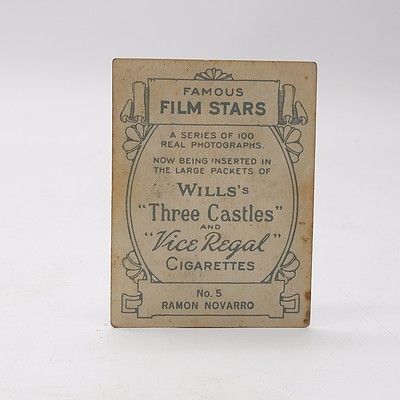 Eight 1925 Wills’s Famous Film Stars Cigarette Cards, Including Wallace Beery, William Boyd and More