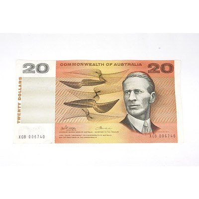 Commonwealth of Australia $20 Paper Note, Phillips/Wheeler XGB006740