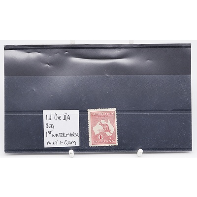 Single 1D Die IIA Red 1st Watermark One Penny Stamp