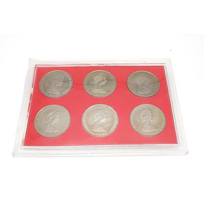 1900-1980 HM Queen Elizabeth II 80th Birthday Celebration of The Queen Mother Set of 6 Uncirculated Large Crown Coins