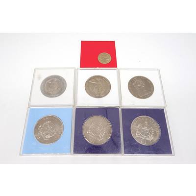 Seven Proof Coins, Including Three Xth British Commonwealth Games 1974, Two $1 Western Samoa 1928-1978 Charles Kingsford Smith Coin and More