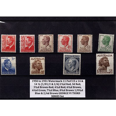 Ten George VI Third Series Stamp Set