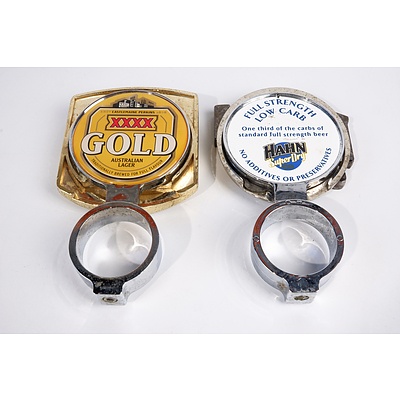 Four Beeranalia Items Including XXXX Gold Beer Pull, Hahn Super Dry Beer Pull and More