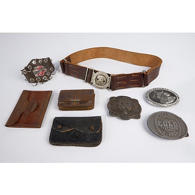 Four Belt Buckles, Harley Wrist Gauntlet, Scout Belt and Buckle and More