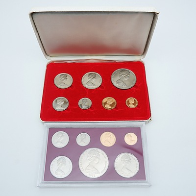 1972 Cooks Islands Proof Coin Set and 1972 Cook Islands Coin Set