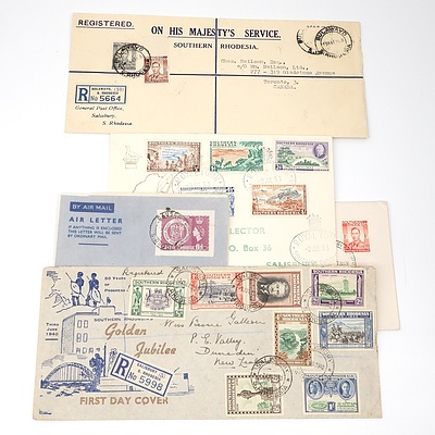 Five 1940-1958 Collection of Covers from Southern Rhodesia