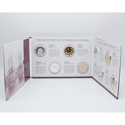 Macquarie Mint, History of Australian Coinage Collection - The Evolution of Australian Coinage Captured in Precious Metals, with Six Coins