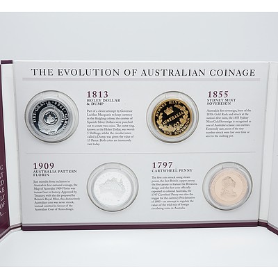 Macquarie Mint, History of Australian Coinage Collection - The Evolution of Australian Coinage Captured in Precious Metals, with Six Coins