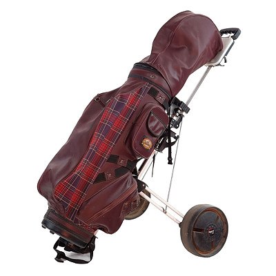 Set of Wilson Golf Clubs, Vulcan Golf Cart, Golf Bag, Golf Balls and Tees