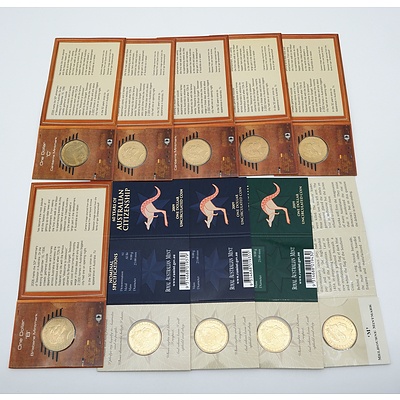 Ten RAM Uncirculated One Dollar Coins, Including 2009 60 Years of Australian Citizenship, 2004 Eureka Stockade and 2006 50 Years of Australian Television