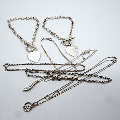 Collection of Sterling Silver Necklaces and Bracelets