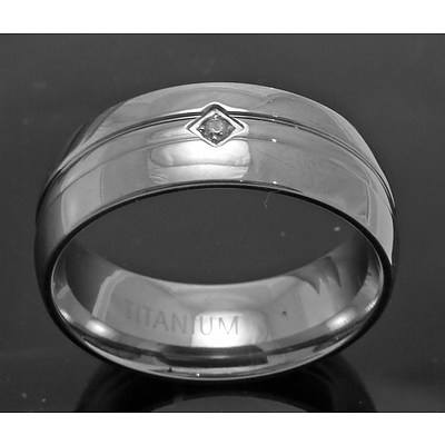 Titanium Cz-Set Ring