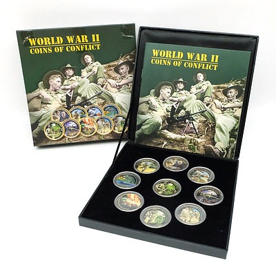 World War II Coins of Conflict Limited Edition, 9 Coin Complete Set