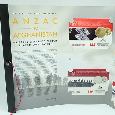 Royal Australian Mint Official 2016 Coin Collection Anzac to Afghanistan Military Moments Which Shaped Our Nation, 14 Coin Complete Set