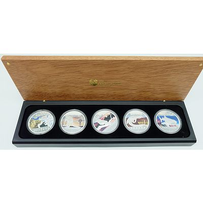 Perth Mint 2012 Discover Australia Silver Proof Five-Coin Set Complete