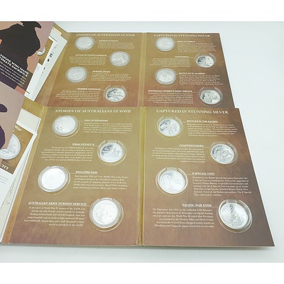 Maquarie Mint, Silver Commemorative Collection Second World War Volume I & II, 8 .333 Silver Prooflike Coins, Incomplete Set