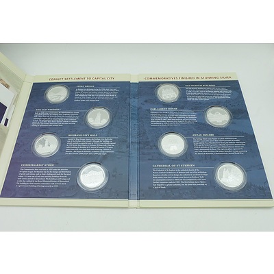 Maquarie Mint, Brisbane Convict Settlement to Capital City, 3 Different Albums with 19 Silver Plate Prooflike Coins, Incomplete Set