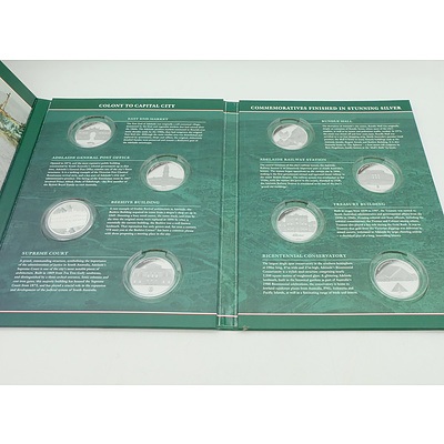 Maquarie Mint, Adelaide Colony to Captial City, 3 Differnet Albums with 15 Silver Plate Coins, Incomplete Set
