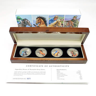 Legendary Horses of Australia Silver Proof Coins, 2014 Set of Four Limited Edition