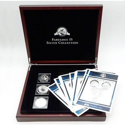 Macquarie Mint, Fabulous 15 2012 Silver Collection, 15 .999 1oz Silver Coins, Complete Collection