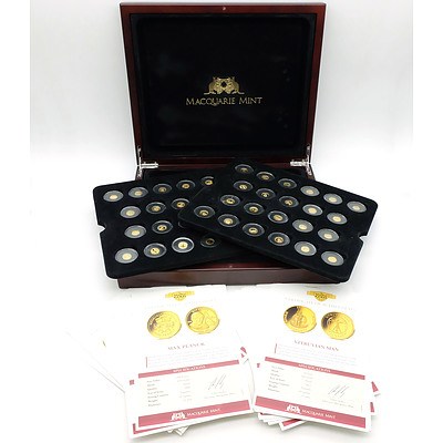 Macquarie Mint The Smallest Gold Coins of The World 2007-2015, 44 (.999 gold and 0.585 Gold ) Proof Coins in Collectors Case