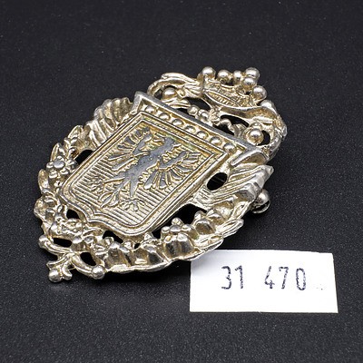 Silver Imperial Eagle Armorial Crested Brooch
