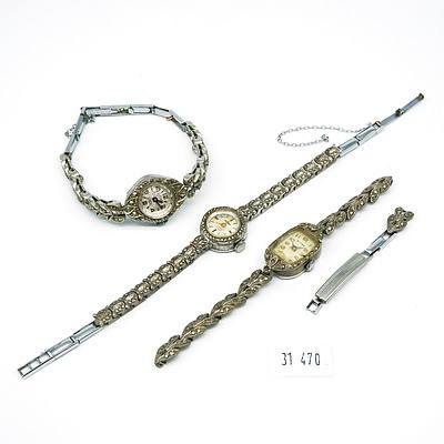 Three Silver and Marcasite Watches (3)