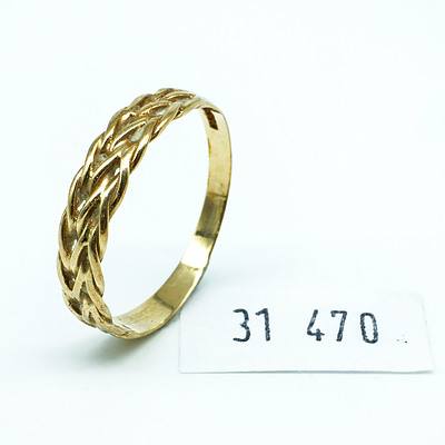 9ct Yellow Gold Braided Rope Ring