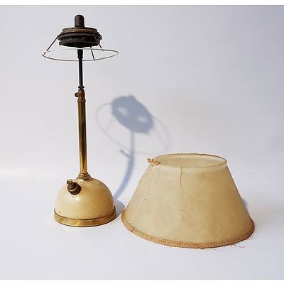 A Metal and Brass Gas Lamp