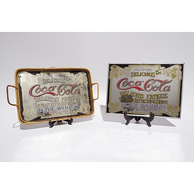 Coca Cola 'The Most Refreshing Drink in the World' Wall Mirror and Butler's Tray, Modern