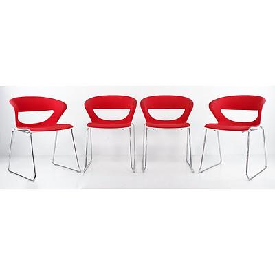 Four 'Kicca' Chairs Manufactured by Kastel Italy