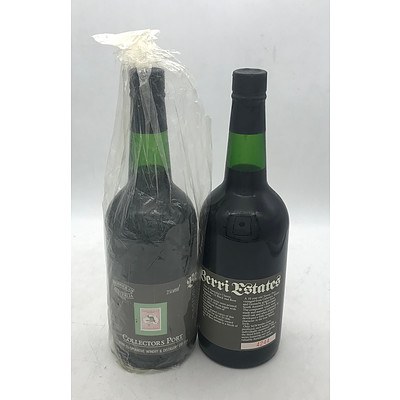 2x Bottles of Berri Estate £2 Black and Rose Kangaroo Collectors Port 750mL