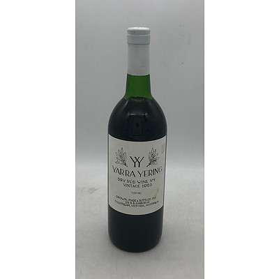 Bottle of Yarra Yering 1983 Dry Red Wine No.1 750mL - Very Top of Shoulder